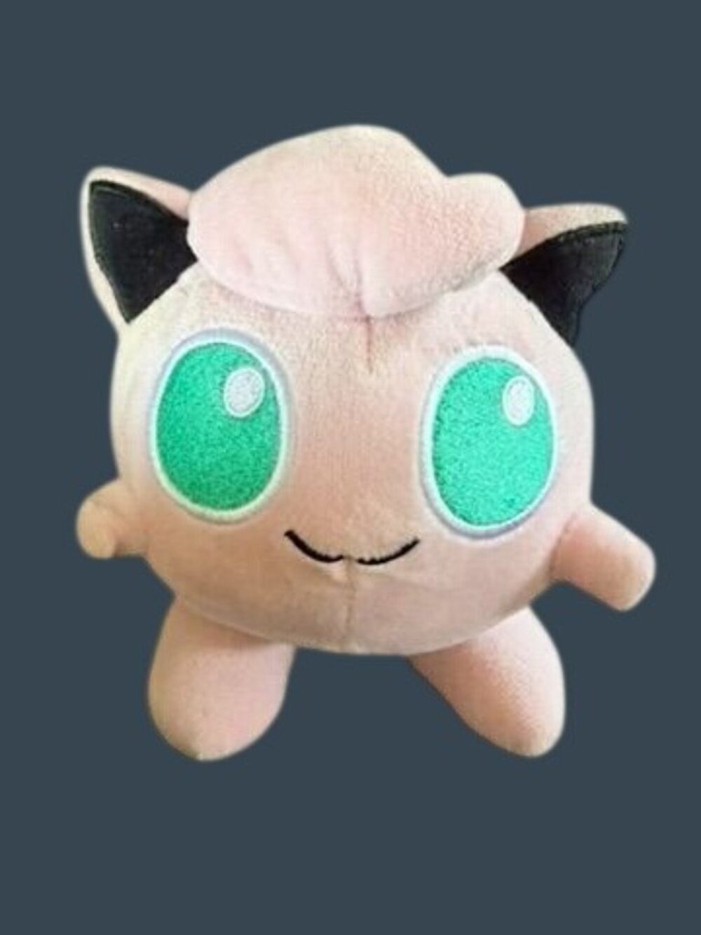 Jigglypuff Plush Toy Soft Stuffed Animal With Big Green Eyes - 8 Inches - Pink &